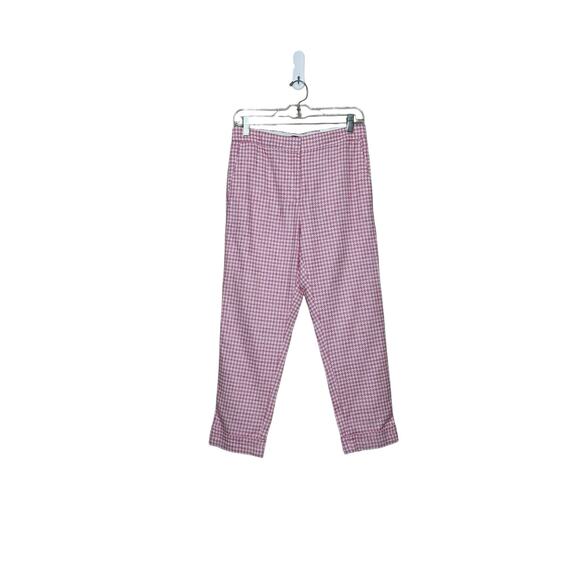 Ann Taylor pink white houndstooth ankle pants size 4P - Picture 9 of 11